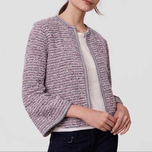 LOFT Jackets & Blazers - NWT LOFT Tweed Bell Sleeve Open Blazer Jacket